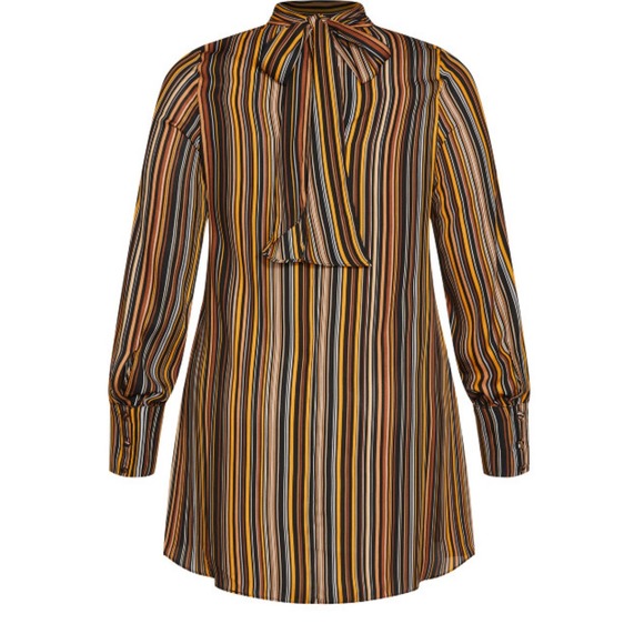 CITY CHIC Intrigue Tunic - Cinnamon Shirt Top Size L* W1307 - Picture 4 of 6